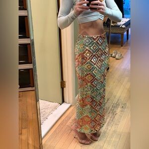REVOLVE Beaded Geometric Midi Skirt in Multicolor
